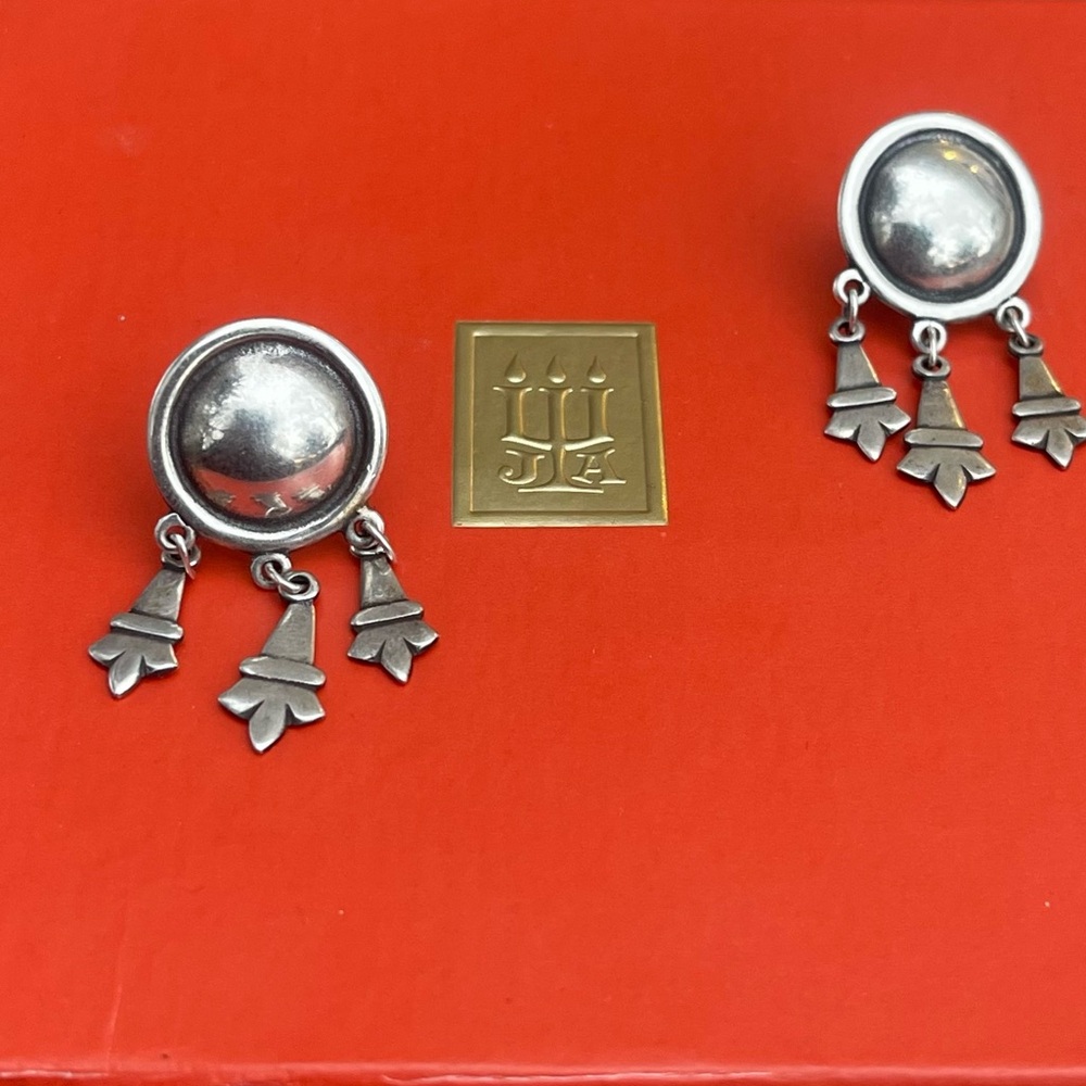Vintage James Avery Silver dome chandelier post dangle Earrings